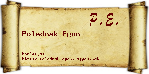 Polednak Egon névjegykártya